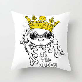 Cartoon Animal Series Peach Skin Fabric Sofa Pillowcase Cushion Cover (Option: Style17-45x45cm)