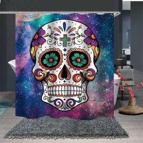 Skull Digital Print Shower Curtain (Option: 1color-200x180cm)