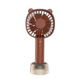 Cute Pet U Disk Handheld Student Dormitory Fan Desktop Simple Mini Spray Moisturizing Instrument (Option: ReMax Fan Coffee Brown)