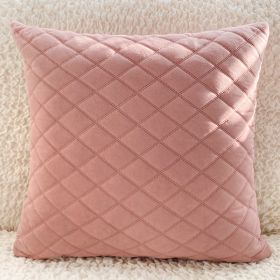 Living Room Home Pillows With Fabric Art Velvet Cushions (Option: Pink-45X45cm pillowcase)