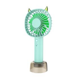 Cute Pet U Disk Handheld Student Dormitory Fan Desktop Simple Mini Spray Moisturizing Instrument (Option: ReMax Fan Green)