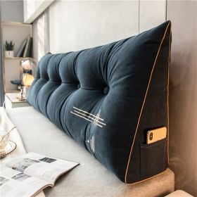 Pillow Soft Bag Triangle Sofa Back Cushion Removable And Washable (Option: Rock Blue-120x50x20cm)