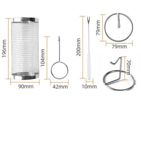 Stainless Steel Cylinder Barbecue Cage (Option: Style 3)