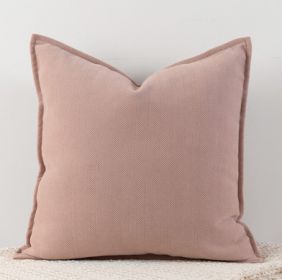 Living Room Sofa Herringbone Pattern Chenille Pillowcase (Option: Pink-45x45cm)