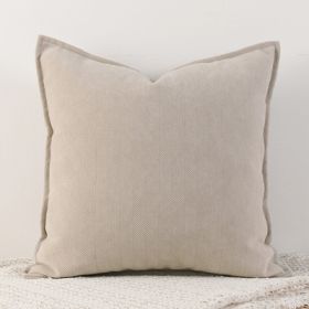 Living Room Sofa Herringbone Pattern Chenille Pillowcase (Option: Milk tea color-45x45cm)