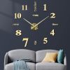 3 in 1 3D Frameless DIY Wall Clock Home Living Room Creative Wall Clock Acrylic Diy European Wall Stickers Decorative Wall Clock Watch Living Room Bed