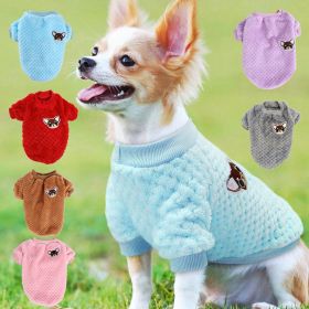 Pet Dog Clothes flannel Dog Winter clothe Puppy (Color: Purple, size: S)