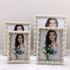 High Quality Metal Photo Frame Pearl European Home Ornament Table Decor Embellished Fashion Bedside Table Living Room Kids Adult