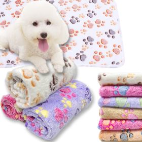 Soft and Fluffy High Quality Pet Blanket Cute Cartoon Pattern Pet Mat Warm and Comfortable Blanket for Cat and Dogs Pet Supplies (Color: Pink dots, size: For kittens  60X40cm)