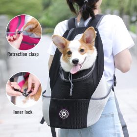 Pet Dog Carrier Bag Carrier For Dogs Backpack Out Double Shoulder Portable Travel Backpack Outdoor Dog Carrier Bag Travel Set (Color: Blue, size: M for 5-10kg)