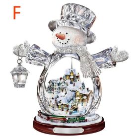 Christmas Tree Rotating Sculpture Train Decorations Paste Window Paste Stickers Christmas Decoration (Color: as pic F)