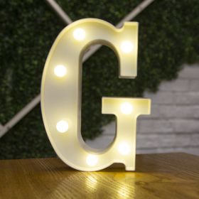 Alphabet Letter LED Lights Luminous Number Lamp Decor Battery Night Light for home Wedding Birthday Christmas party Decoration (Type: G)