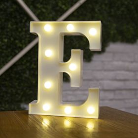 Alphabet Letter LED Lights Luminous Number Lamp Decor Battery Night Light for home Wedding Birthday Christmas party Decoration (Type: E)