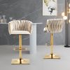 COOLMORE Vintage Bar Stools with Back and Footrest Counter Height Dining Chairs 2PC/SET