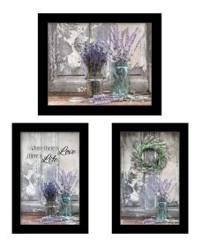 "Abundance of Beauty Collection" 3-Piece Vignette by Lori Deiter; Ready to Hang Framed Print; Black Frame (Color: as Pic)