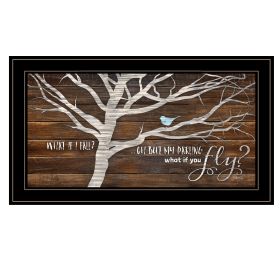 Trendy Decor 4U "What if You Fly" Framed Wall Art; Modern Home Decor Framed Print for Living Room; Bedroom & Farmhouse Wall Decoration by Marla Rae (Color: as Pic)