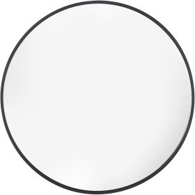 32 IN Metal Round mirror (Color: Black)