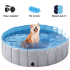 Foldable Pet Swimming Pool Wash Tub for Cats and Dogs, Gray Large, 47.2"