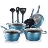 Nonstick Cookware Excilon Home Kitchen Ware Pots & Pan Set with Saucepan Frying Pans, Cooking Pots, Lids, Utensil PTFE/PFOA/PFOS free, 11 PCS (Gray)