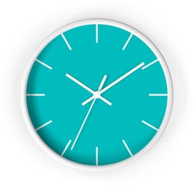 Decor Accessories, Contemporary Teal Green Quartz Wall Clock (Hands: White, Color: White)