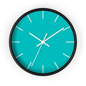 Decor Accessories, Contemporary Teal Green Quartz Wall Clock (Hands: White, Color: Black)