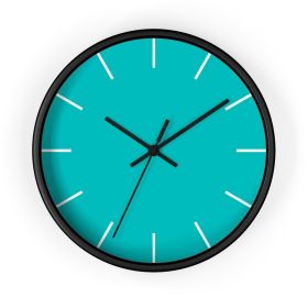 Decor Accessories, Contemporary Teal Green Quartz Wall Clock (Hands: Black, Color: Black)