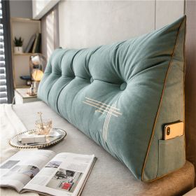 Pillow Soft Bag Triangle Sofa Back Cushion Removable And Washable (Option: Elegant Green-200x50x20cm)