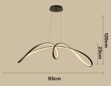 Dining Room Chandelier Led Table Bar (Option: Black 93CM warm light)