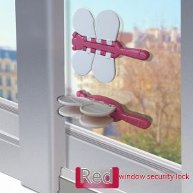 Children's Safety Protection Window Lock Punch-free Anti-pinching (Option: Window Security Lock Red)