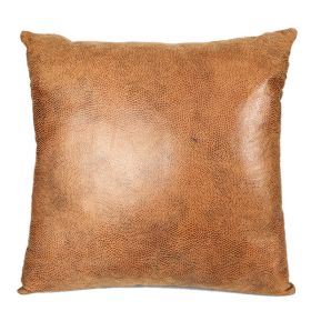 Retro Leather Sofa Pillowcase Cover With Gilded Backrest Cushion (Option: Caramel-45cmx45cm pillowcase)