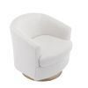 30.7''W Boucle Swivel Accent Barrel Chair Modern Comfy Sofa With Gold Stainless Steel Base for Living Room; 360 Degree Club Arm Chair for Nursery Bedr