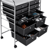 12 Drawer Rolling Storage Cart Organizer with Lockable Wheels, White