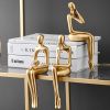 Golden Sitting Abstract Sculpture for Modern Home Decor - Creative Art Piece