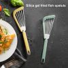 Nonstick Fish Spatula, Thin Slotted Spatulas Turner Silicone Fish Spatulas For Nonstick Cookware, High Heat Resistant BPA Free Cooking Utensils, Ideal