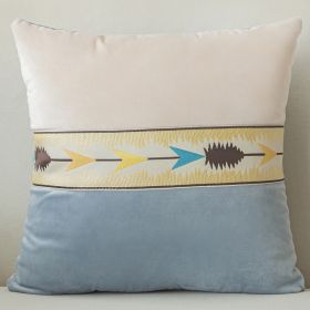 Solid Color Patchwork With Thickened Fabric Pillowcase Cover (Option: Grey blue-45X45cm pillowcase)