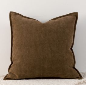 Living Room Sofa Herringbone Pattern Chenille Pillowcase (Option: Brown-45x45cm)