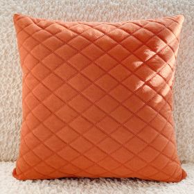 Living Room Home Pillows With Fabric Art Velvet Cushions (Option: Orange-45X45cm pillowcase)