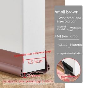 Door Crack Door Bottom Sealing Strip Window Windproof (Option: Small Brown 100cm)