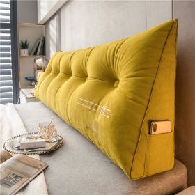 Pillow Soft Bag Triangle Sofa Back Cushion Removable And Washable (Option: Louis Yellow-120x50x20cm)