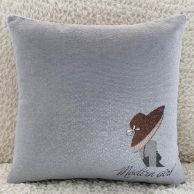 Bed Window Cushions And Pillowcases (Option: Grey-45X45cm pillowcase)