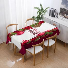 Printed Christmas Polyester Tablecloth Rectangular (Option: Model 8-140x210cm)